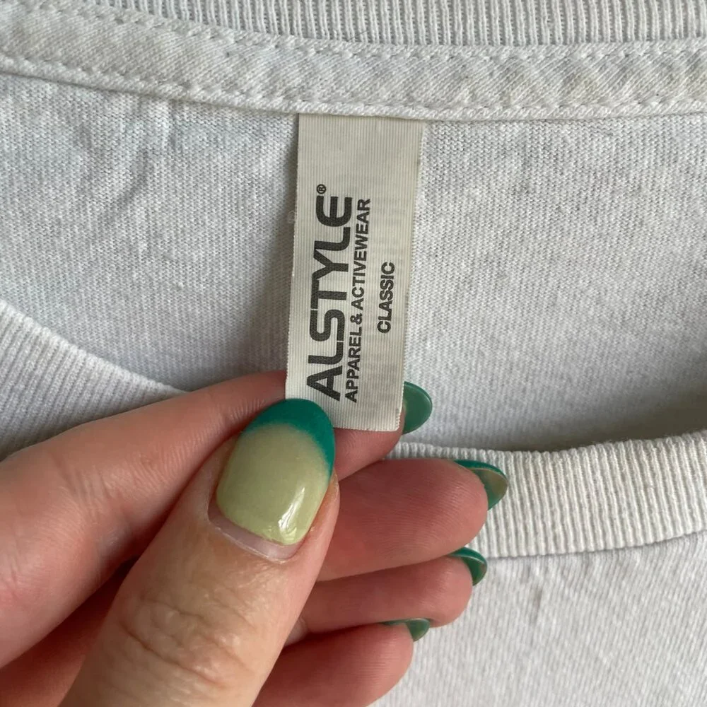 Burning Cart Society Golf T-Shirt – Alstyle Classic Blank – White – Size M - Picture 2 of 4